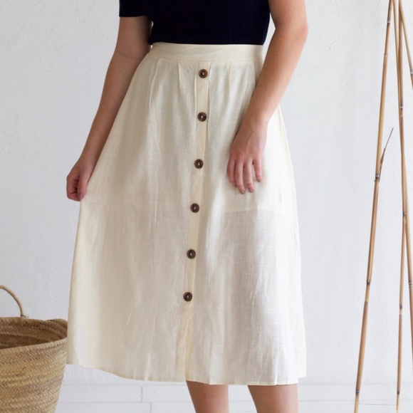 Cream Midi Skirt | Hayden LA - Picture 1 of 1